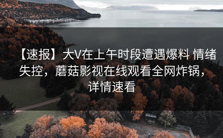 【速报】大V在上午时段遭遇爆料 情绪失控,蘑菇影视在线观看全网炸锅,详情速看 【速报】大V在上午时段遭遇爆料 情绪失控,蘑菇影视在线观看全网炸锅,详情速看